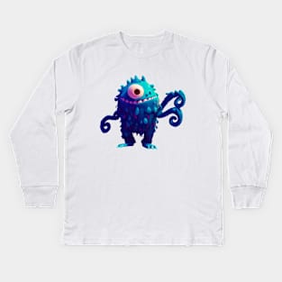 Blue monster Kids Long Sleeve T-Shirt